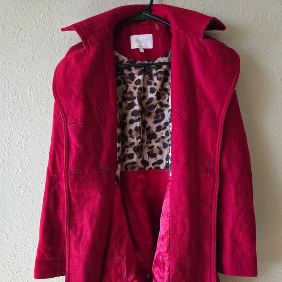 Just in Time for the Holidays! Fantastic Red Wool Blend Coat - Picture 3 of 8